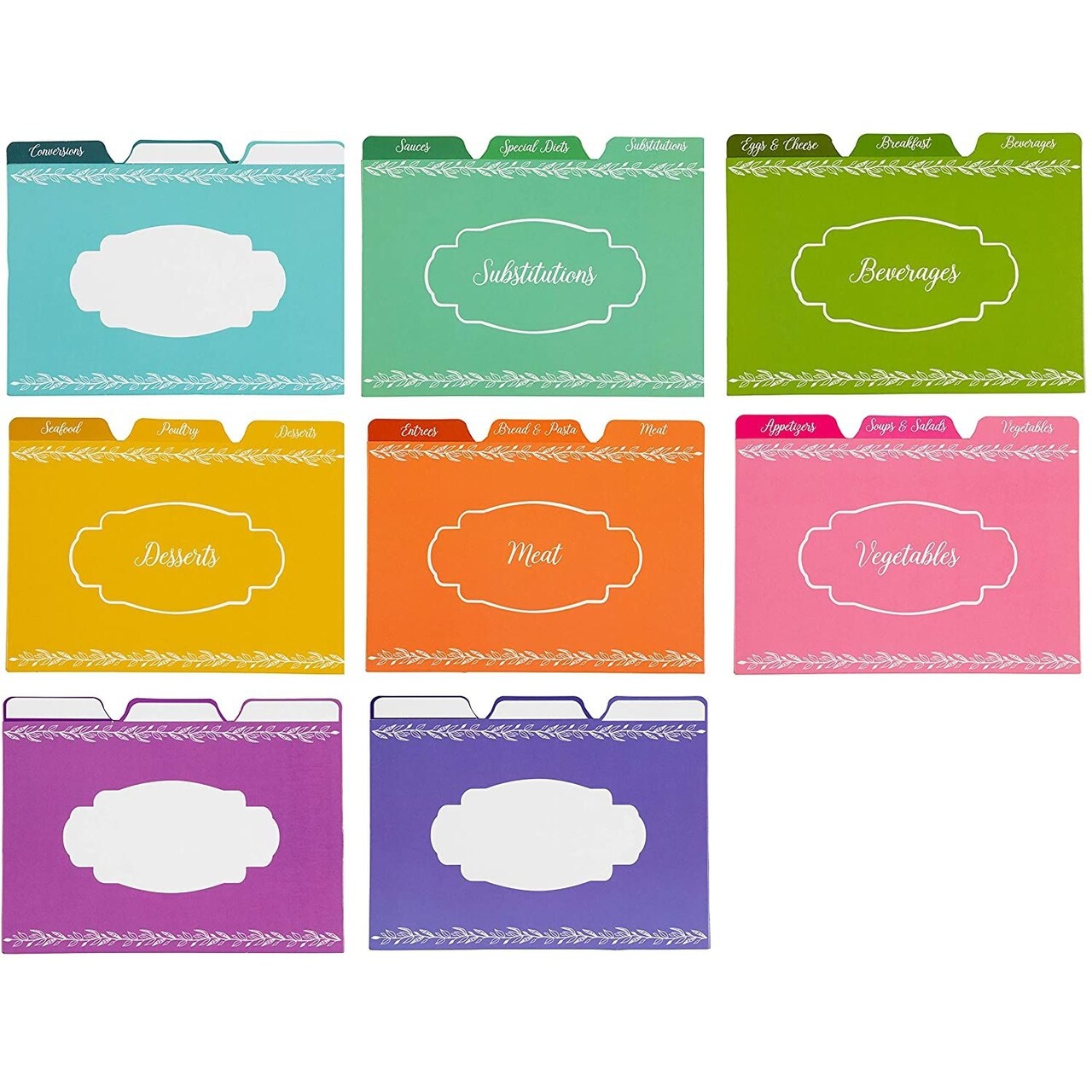 Sustainable Greetings 4x6 Recipe Card Dividers - 4 x 6 in, 24 Count, Double-Sided 3/8 in Memory Tabs fits Recipe Box & Index Card Box